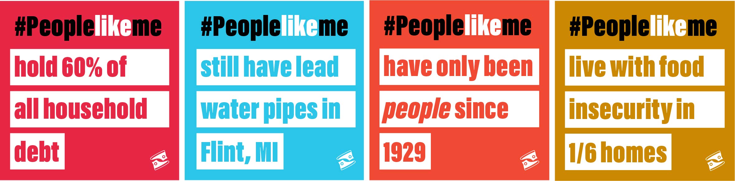 Examples of the People Like Me results cards, applied to an Instagram social media campaign format.